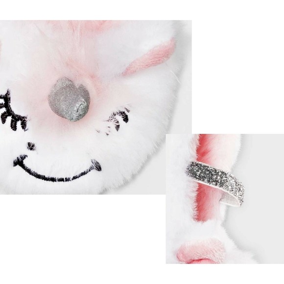 Unicorn Toddler Girls' Cat & Jack Ballet Style Fluffy Slippers House Shoes - Picture 2 of 2